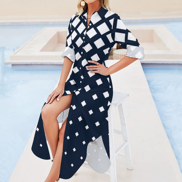 Button-Up Long Sleeve Shirt Dress Long sleeved shirt dress