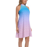 Tie Back Halter Neck Flared Dress