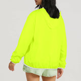 NEON GREEN hat Women's Lightweight Sun Protection Hoodie (Model H62)