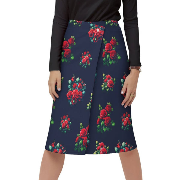 Women&#039;s Wrap Skirt Button skirt