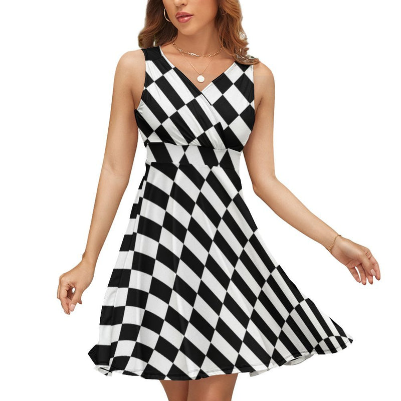 V-Neck Sleeveless Dress (NZ022)  Frocks