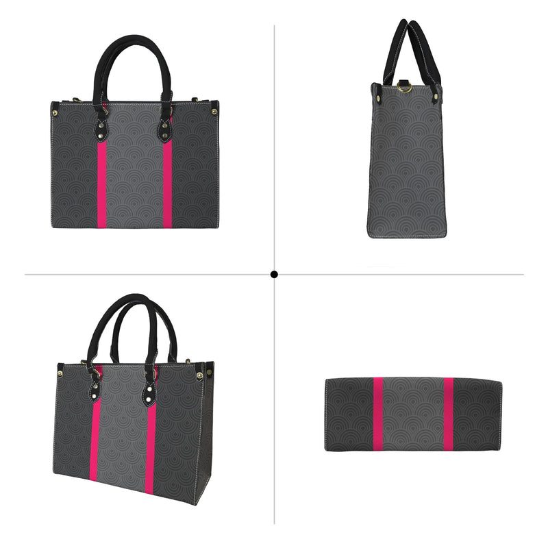 tex flag print 2z PU Leather Handbag-Medium (Model 1747)