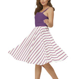 Sleeveless Square Neck Flare Hem Midi Dress
