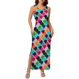 Sleeveless Bodycon Side Slit Long Dress Split cheongsam