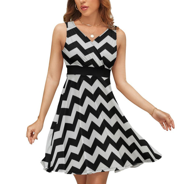 V-Neck Sleeveless Dress (NZ022)  Frocks