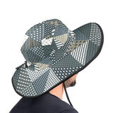 xmas split tone patchwork print Wide Brim Bucket Hat