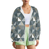xmas split tone patchwork print Women's Lightweight Sun Protection Hoodie (Model H62)