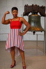 Americana High-Low Spaghetti Strap Dress