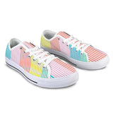 striped print colorful 2A Seattle Low Top Men's Shoes (Model 1013-6)