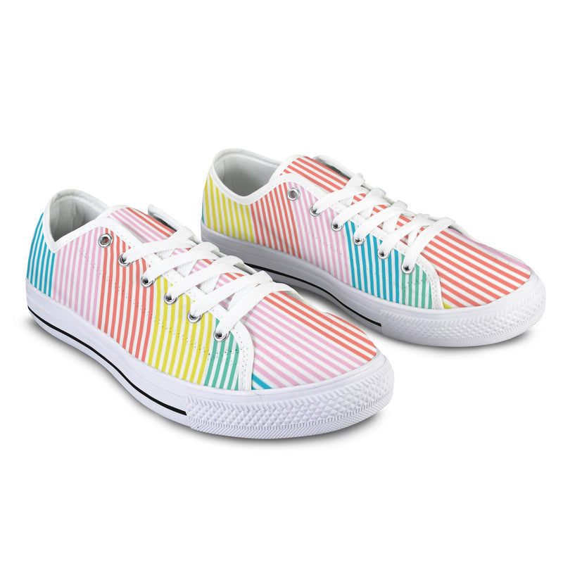 striped print colorful 2A Seattle Low Top Men's Shoes (Model 1013-6)