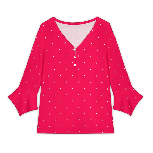 Women&#039;s V-Neck Petal Sleeve Blouse Petal sleeve top