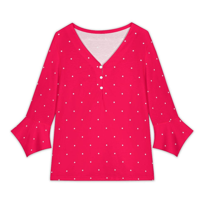 Women&#039;s V-Neck Petal Sleeve Blouse Petal sleeve top