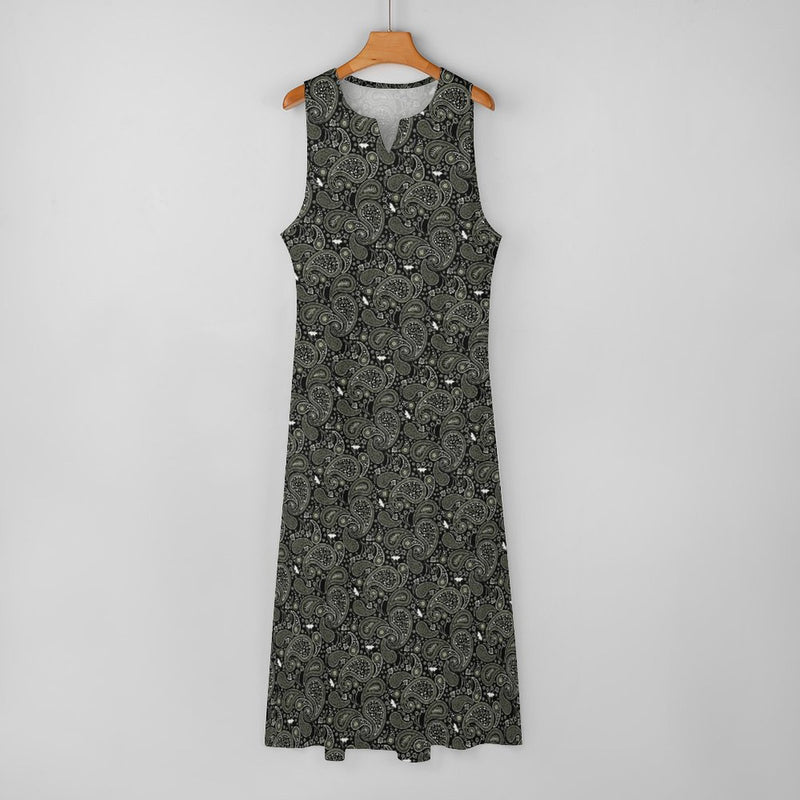 Paisley Sleeveless Long Dress