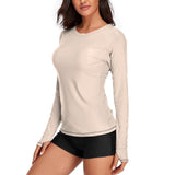 Light-Sand-Colored Sun Protection/Performance Tee
