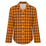 Long Sleeve Blouse (B648) Cropped hem shirt