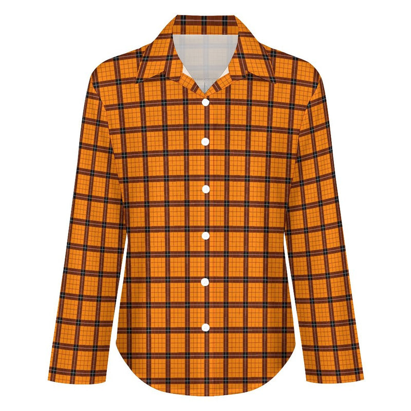 Long Sleeve Blouse (B648) Cropped hem shirt