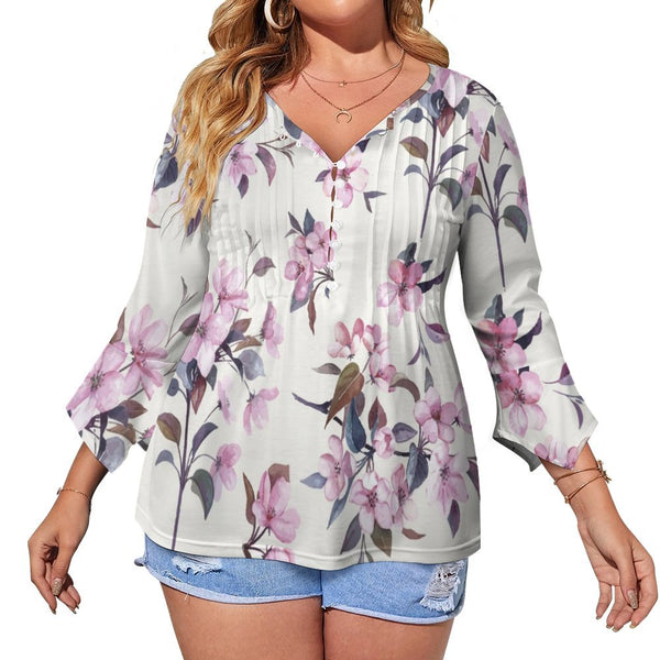 Women&#039;s Ruffled Petal Sleeve Top Women's ruffled petal sleeve top
