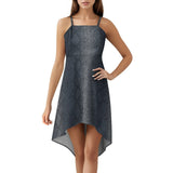 Women&#039;s High-Low Spaghetti Strap Dress Tailcoat skirt