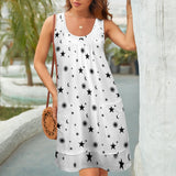 Stellar Style Sleeveless U-Neck Dress Sleeveless U-neck fake two piece dress