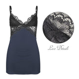 dk blue print 10K Lace Low Cut Backless Cami Dress (D72)