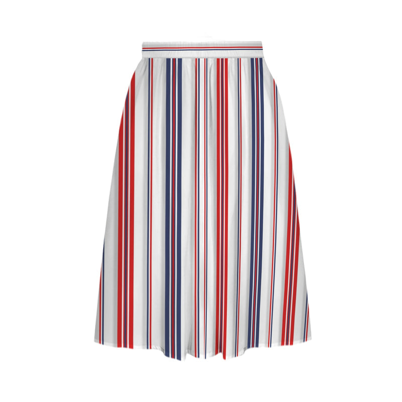 Americana Elastic Waist Pocket Midi Skirt
