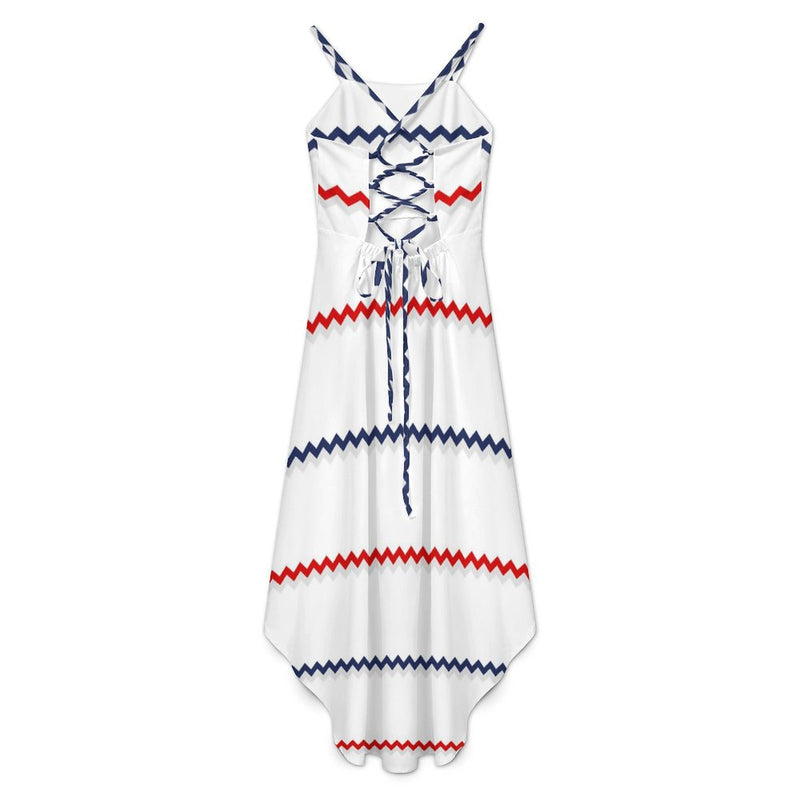 Americana High-Low Spaghetti Strap Dress