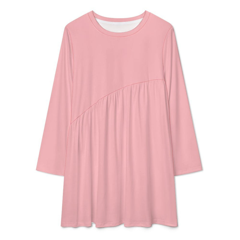 Long Sleeve Patchwork T-shirt Dress Dress
