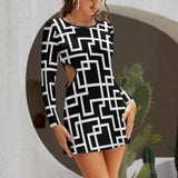 Slim dress with hollow waist Hollow Slim-Fit Dress