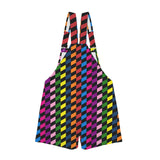 fiesta bias black print Unisex Shorts Suspender Jumpsuit (Model L78)