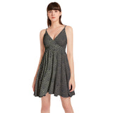 Spaghetti Strap Sleeveless Falred Hem Short Dress