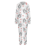 One-Piece Zip-Up Hooded Loungewear Pajamas