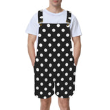 bw polka dot 10 Unisex Shorts Suspender Jumpsuit (Model L78)