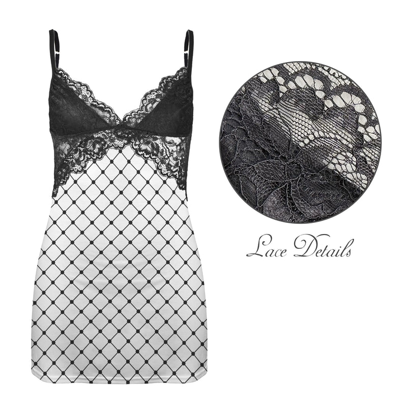 net zero print Lace Low Cut Backless Cami Dress (D72)