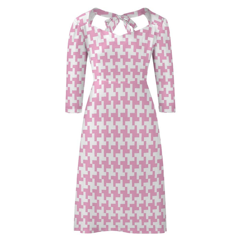 houndstooth dress for women Houndstooth Women's Sweetheart Dress White / S