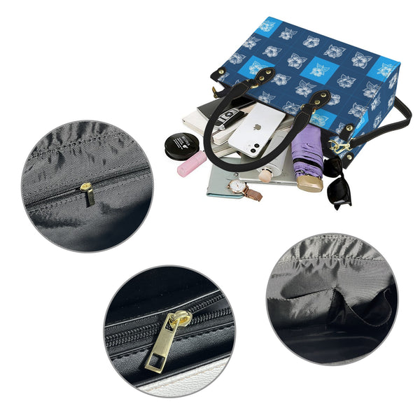 hibiscus matrix print 7 PU Leather Handbag-Small (Model 1747)