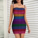 Multicolored Snakeskin Bodycon Cami Dress