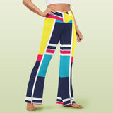 purple ogee print 2B High Waist Crossover Tummy Control Flare Leggings