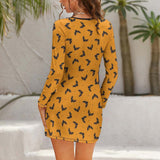 Hollow Slim-Fit Dress Slim dress with hollow waist