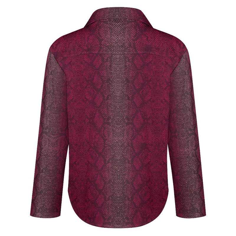 Long Sleeve Blouse (B648) Cropped hem shirt