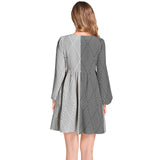 Lantern Sleeve Deep V-Neck Short Dress