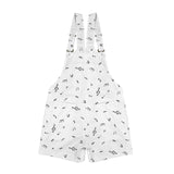 white music print Unisex Shorts Suspender Jumpsuit (Model L78)