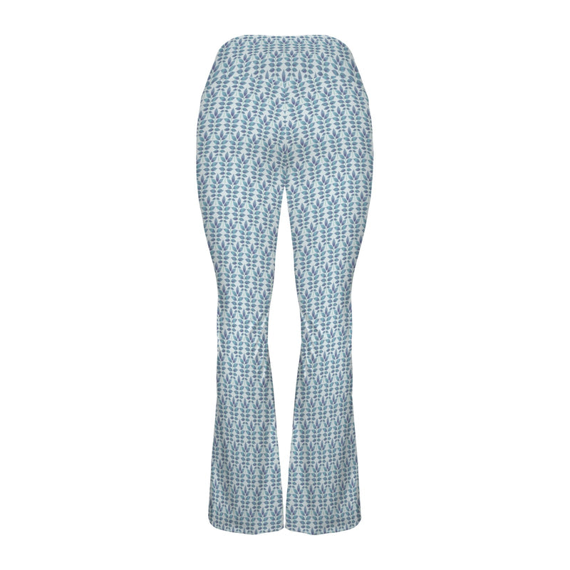 compound leaf print 2A High Waist Crossover Tummy Control Flare Leggings