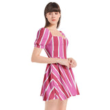 Puff Sleeve Sweetheart Neck Short Dress