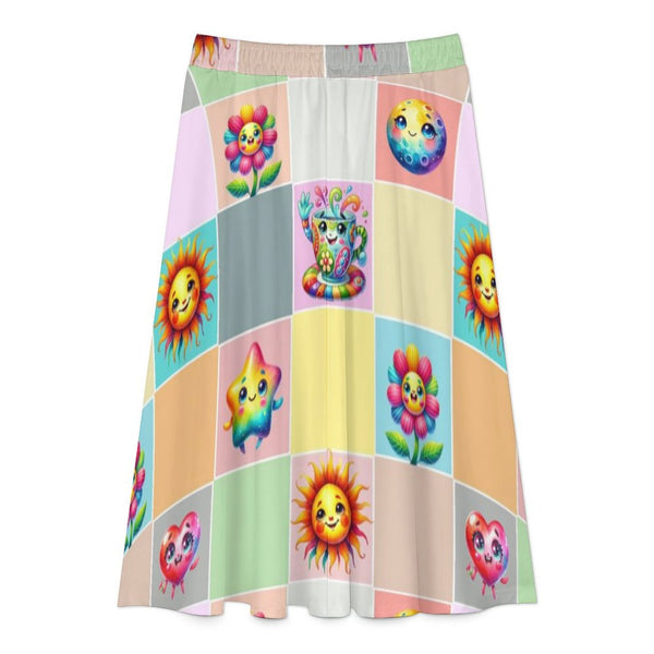 All Over Print Pleated Skirt Half length skirt