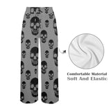 skull and bones print 30Z Women's Wide Leg Lounge Pants (Model L77)