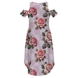 Cold Shoulder Long Split Dress with Pocket Dress