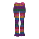 Multicolored Snakeskin High Waist Crossover Tummy Control Flare Leggings