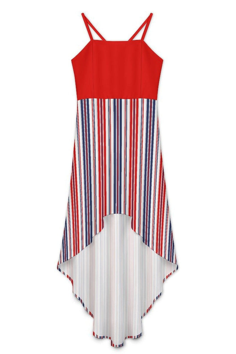 Americana High-Low Spaghetti Strap Dress