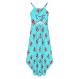 Women&#039;s High-Low Spaghetti Strap Dress Tailcoat skirt