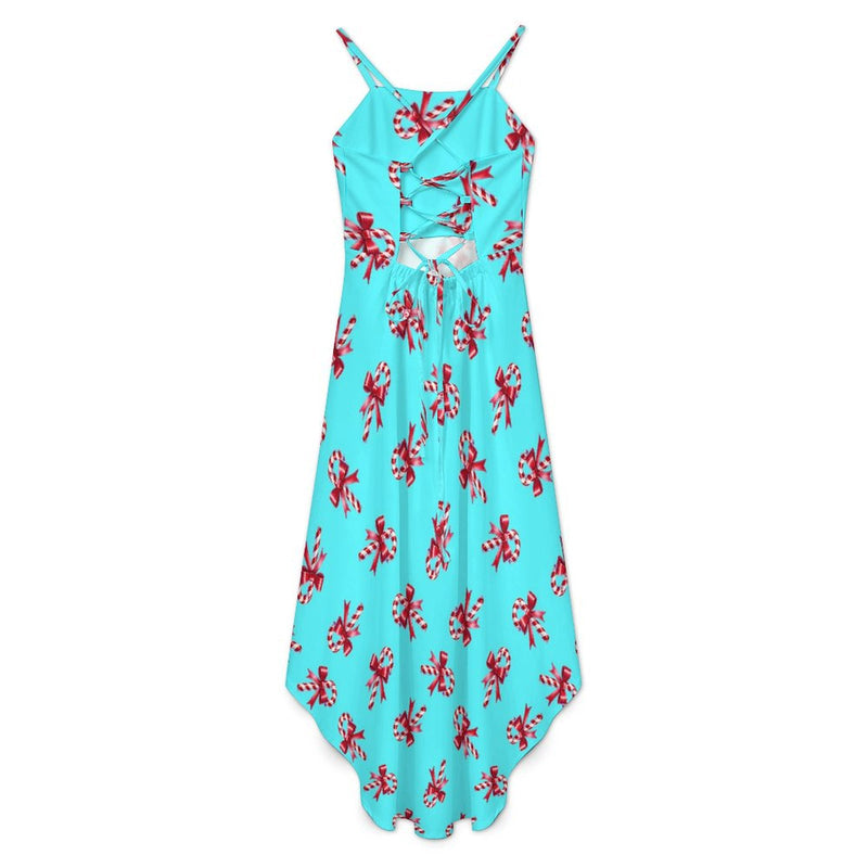 Women&#039;s High-Low Spaghetti Strap Dress Tailcoat skirt